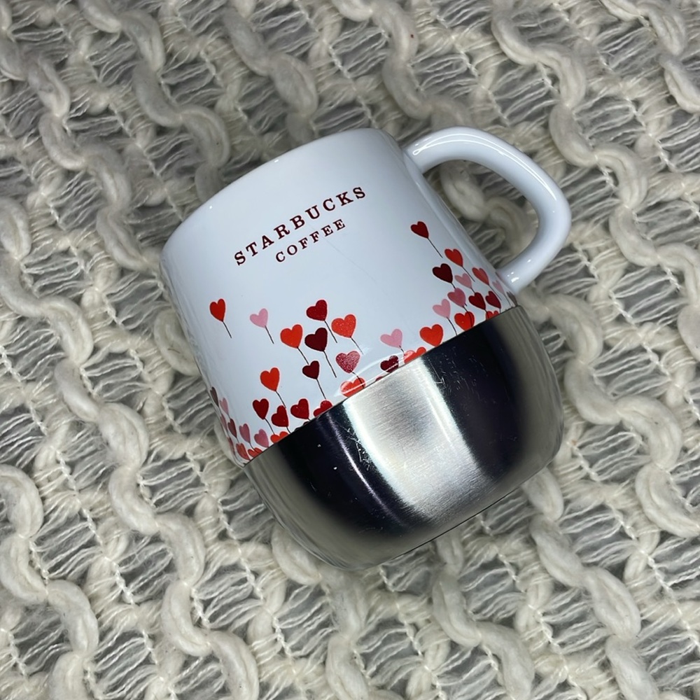 2007 Starbucks Valentine’s heart balloons red cherry ruby pink silver weighted - Picture 4 of 8